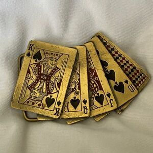 Vintage Spades Suite Royal Flush Belt Buckle